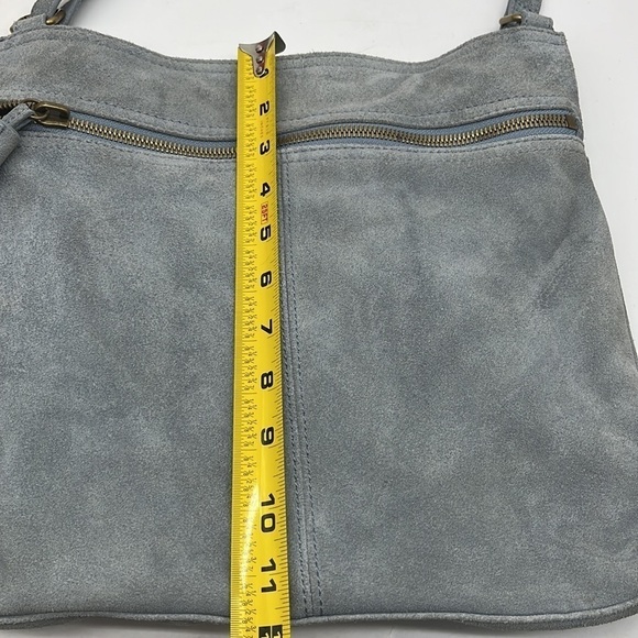 Margot Light Blue Suede Crossbody Bag. MCB2162C - Picture 12 of 14